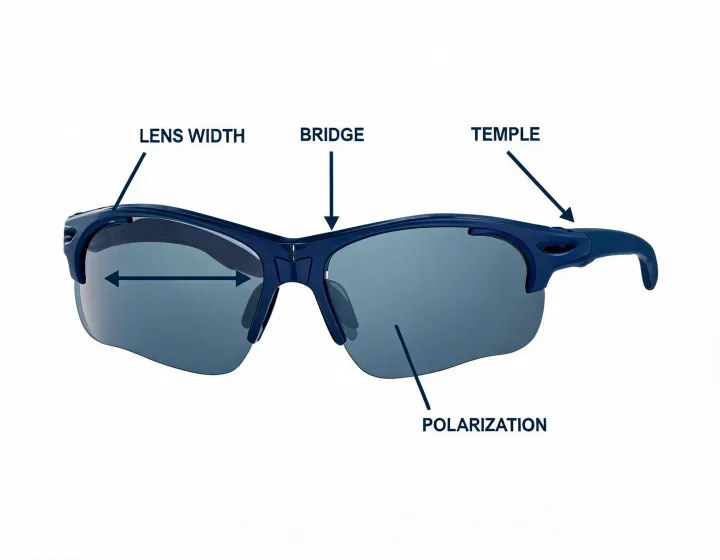 Fishing glasses specification worksheet illustration, not a premises map